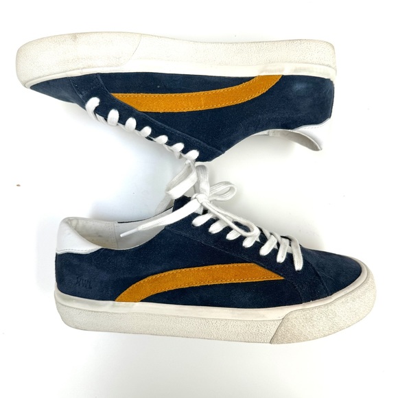 Madewell Sidewalk Suede Low Top Sneaker Navy/Gold Women’s Size 7 Nightfall - Picture 5 of 10